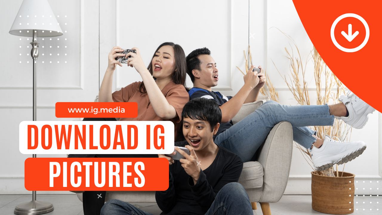 Illustration showing how to download pictures from Instagram using a phone and computer