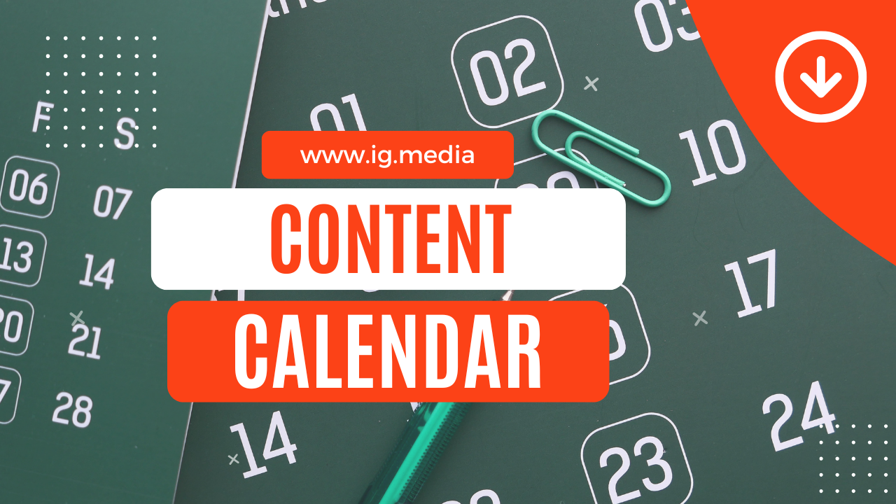 Illustration of a content calendar used for planning and organizing marketing campaigns