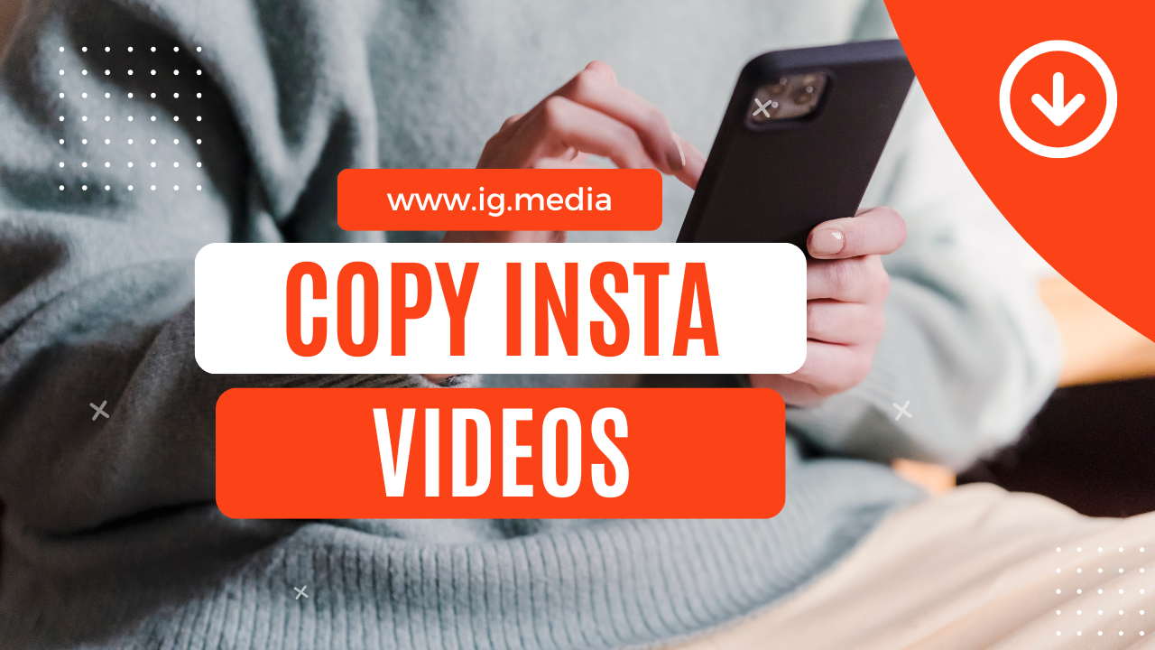 Person following steps on a smartphone, representing how to copy videos from Instagram.