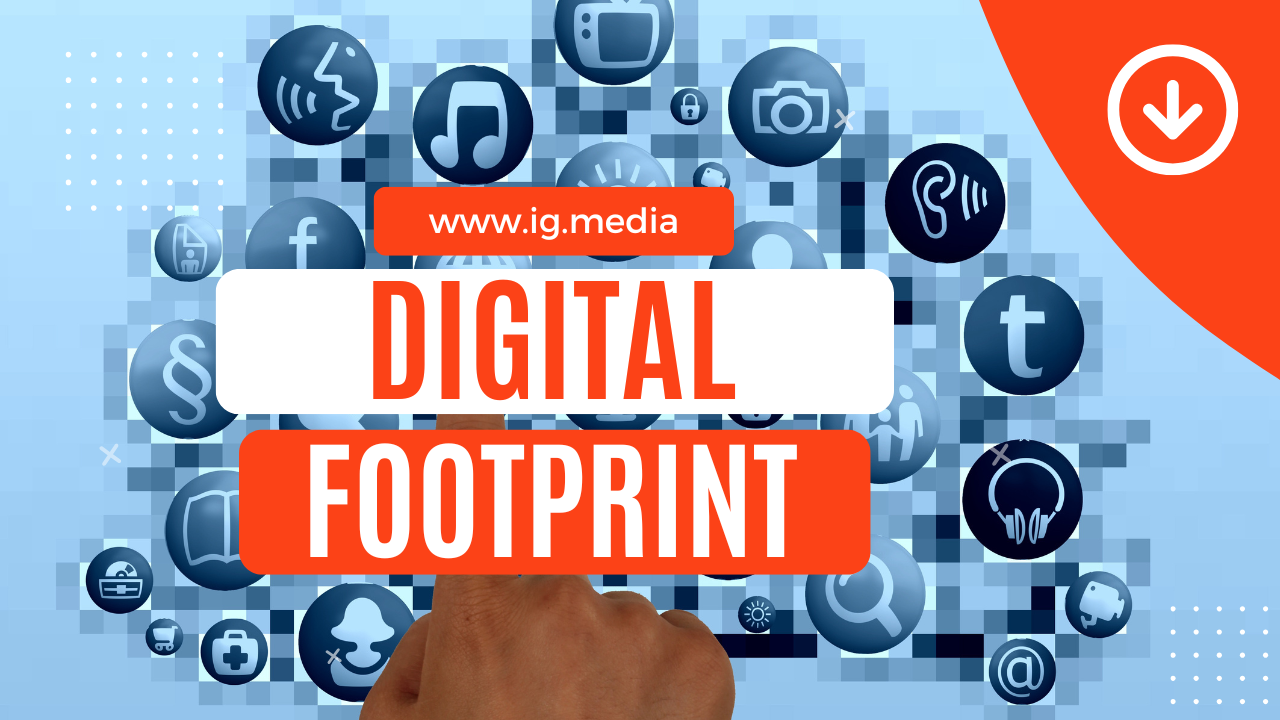 Visual representation of digital footprint showing online activity and privacy impact