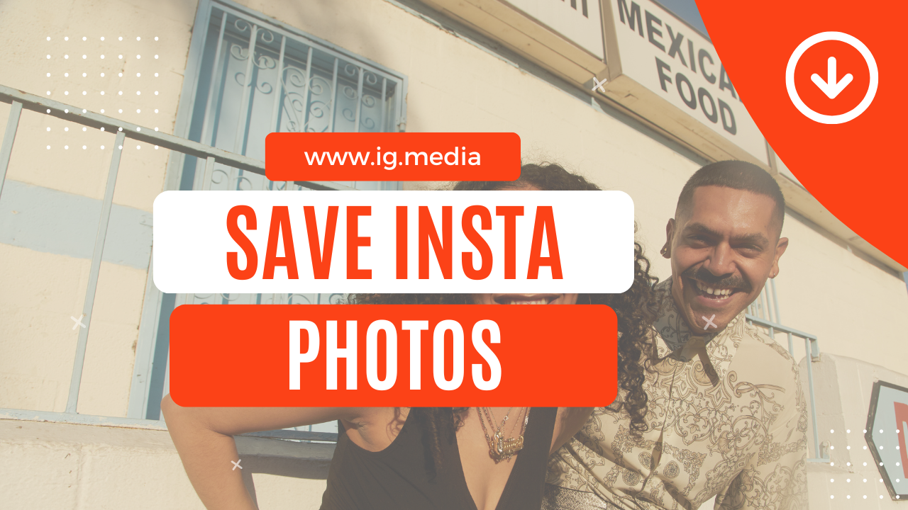 Instagram photo preview showing a boy and girl posing, ready to be downloaded